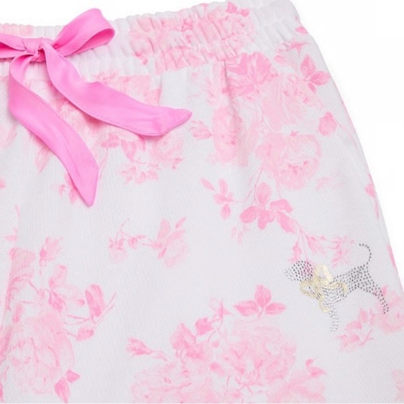 NWT LoveShackFancy x VS Pink Everblooming White wide leg sweatpants - M - Picture 5 of 13